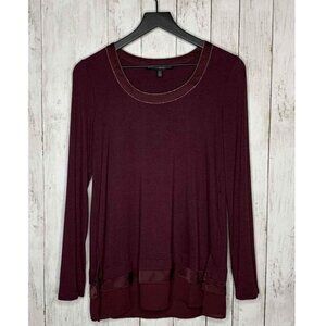 WHBM White House Black Market Wine shirt blouse XXS